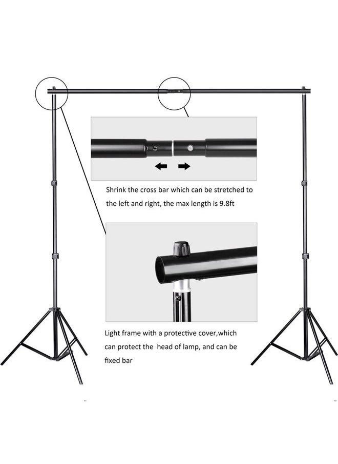 SLOW DOLPHIN Photo Video Studio 10x7ft(WxH) Adjustable Backdrop Support System Kit Background Stand with Carry Bag  - Image 4