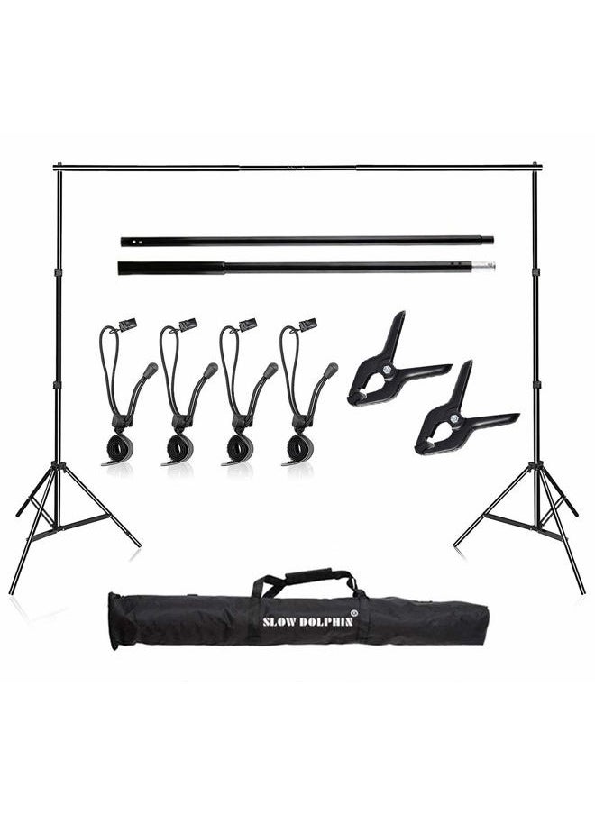 SLOW DOLPHIN Photo Video Studio 10x7ft(WxH) Adjustable Backdrop Support System Kit Background Stand with Carry Bag  - Image 1