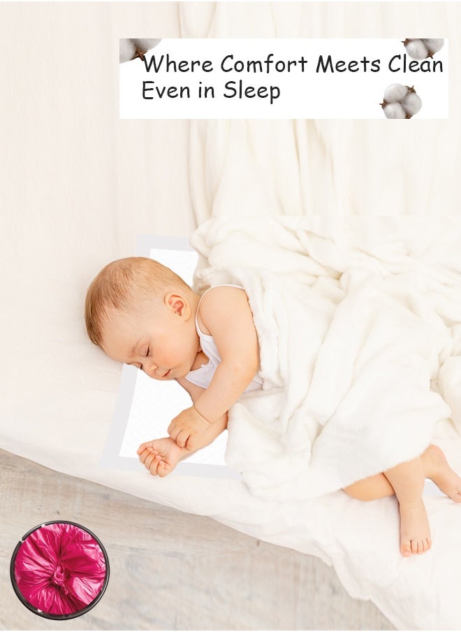 Cute 'n' Cuddle Cute 'n' Cuddle 30 Pcs Disposable Changing Mat White 60cmX45cm With 30 Disposable Scented bags Pink  - Image 5