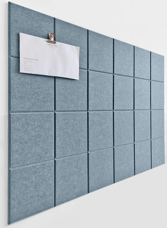 ديكوريتا لوحة ديكوريتا الفلينية 24 × 36 بديل - عبوة من 6 قطع من بلاط الجدران اللبادي مع علامات لاصقة آمنة قابلة للإزالة، لوحات فلين للجدران، لوحة دبابيس للمكتب المنزلي، لوحة تعليق، لوحة فلين - رمادي أزرق - Image 1