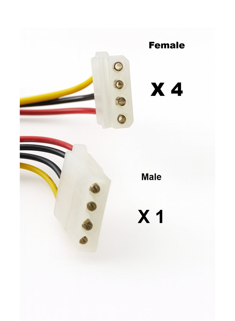 Power Y Cable – 1 Male to 3 Female Splitter (4 Pin) - Image 3
