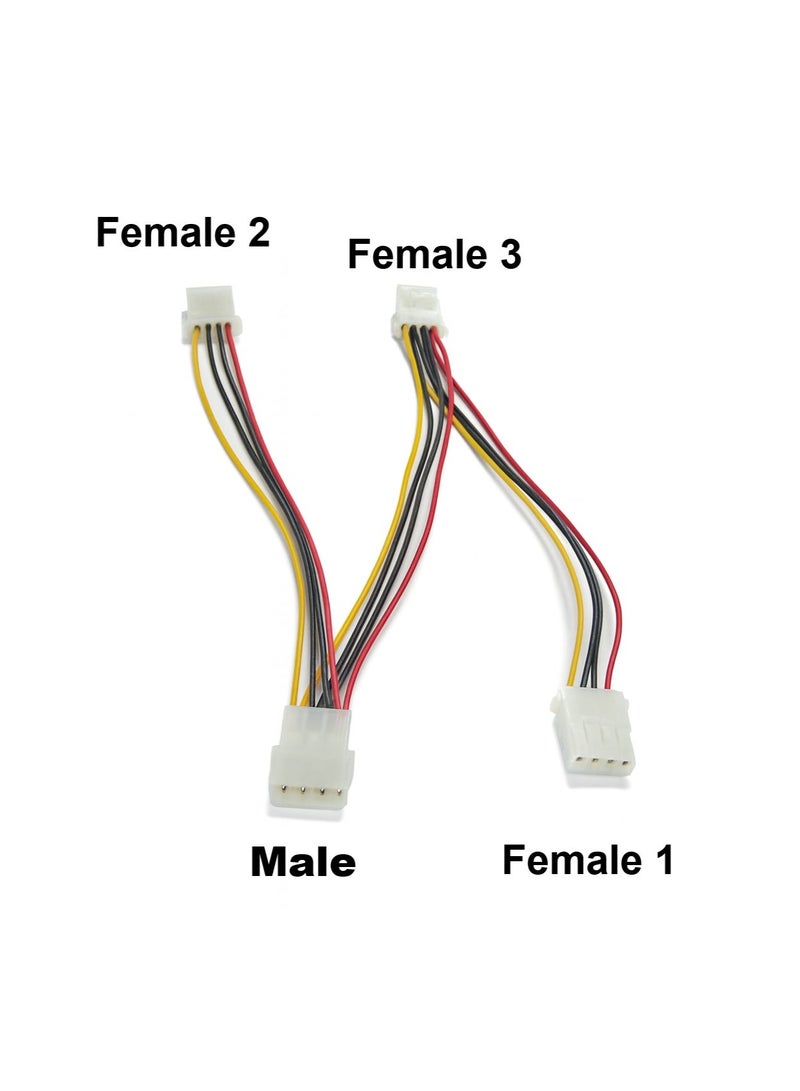 Power Y Cable – 1 Male to 3 Female Splitter (4 Pin) - Image 2