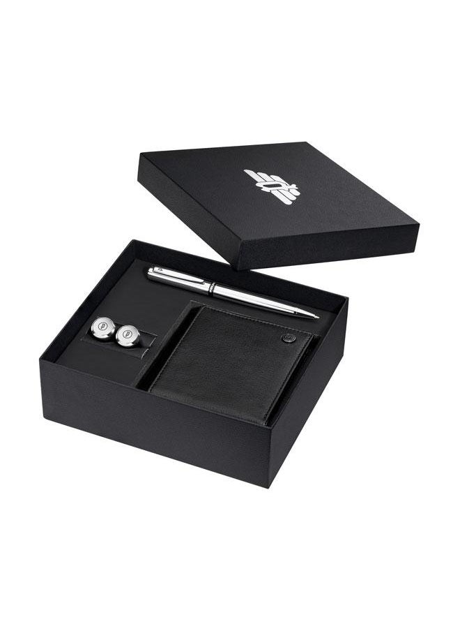 POLICE Lato Gold Pen and Black Cufflinks Set Box for Men's  - Image 1