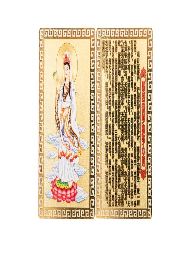 DMtse Chinese Feng Shui Amulet Card for Protection Kwan Yin Guanyin Gold Card for Good Luck Auspicious Success and Protection - Image 3