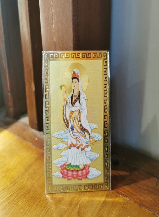 DMtse Chinese Feng Shui Amulet Card for Protection Kwan Yin Guanyin Gold Card for Good Luck Auspicious Success and Protection - Image 4
