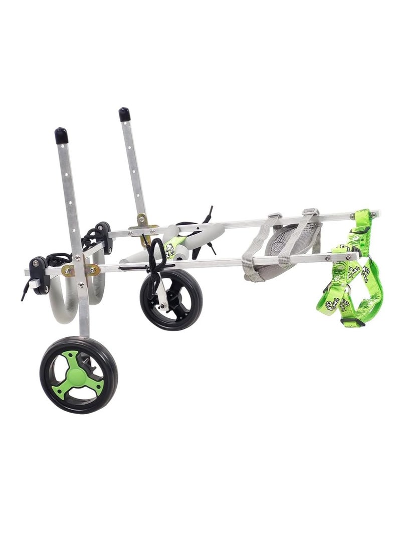 NNC PETS Dog wheelchair, Hind Legs Rehabilitation, Durable, and Aluminum Alloy, Two Wheels Pet Wheelchair, Harness and Adjustable, Suitable for Small to Large Pets, Aging & Inured Pets 48.5 cm (Green) - Image 1