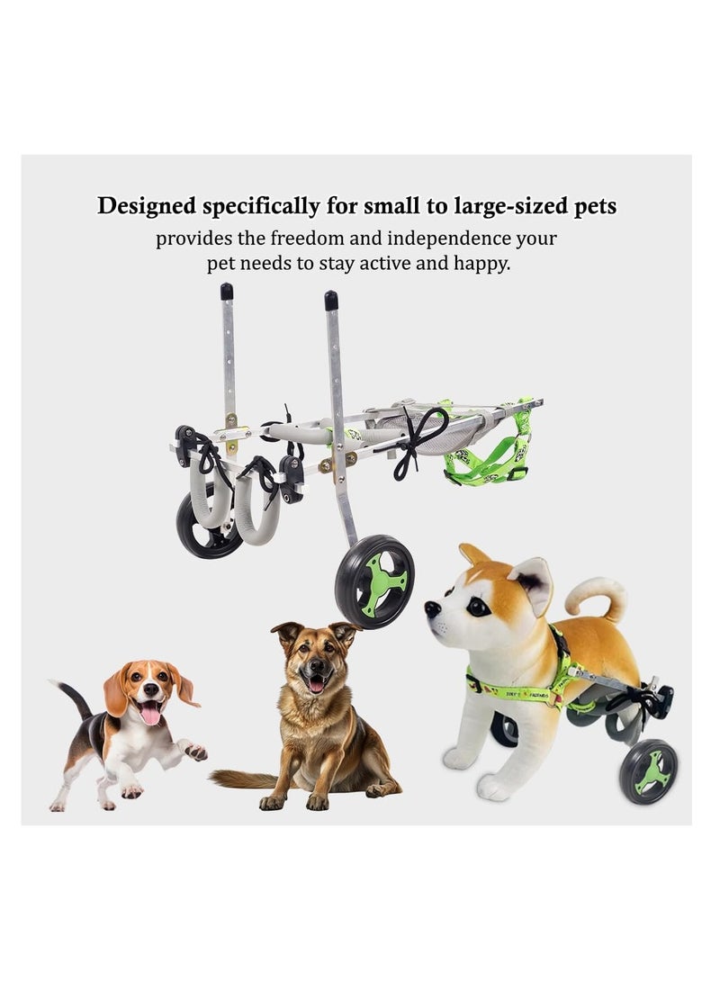 NNC PETS Dog wheelchair, Hind Legs Rehabilitation, Durable, and Aluminum Alloy, Two Wheels Pet Wheelchair, Harness and Adjustable, Suitable for Small to Large Pets, Aging & Inured Pets 48.5 cm (Green) - Image 5