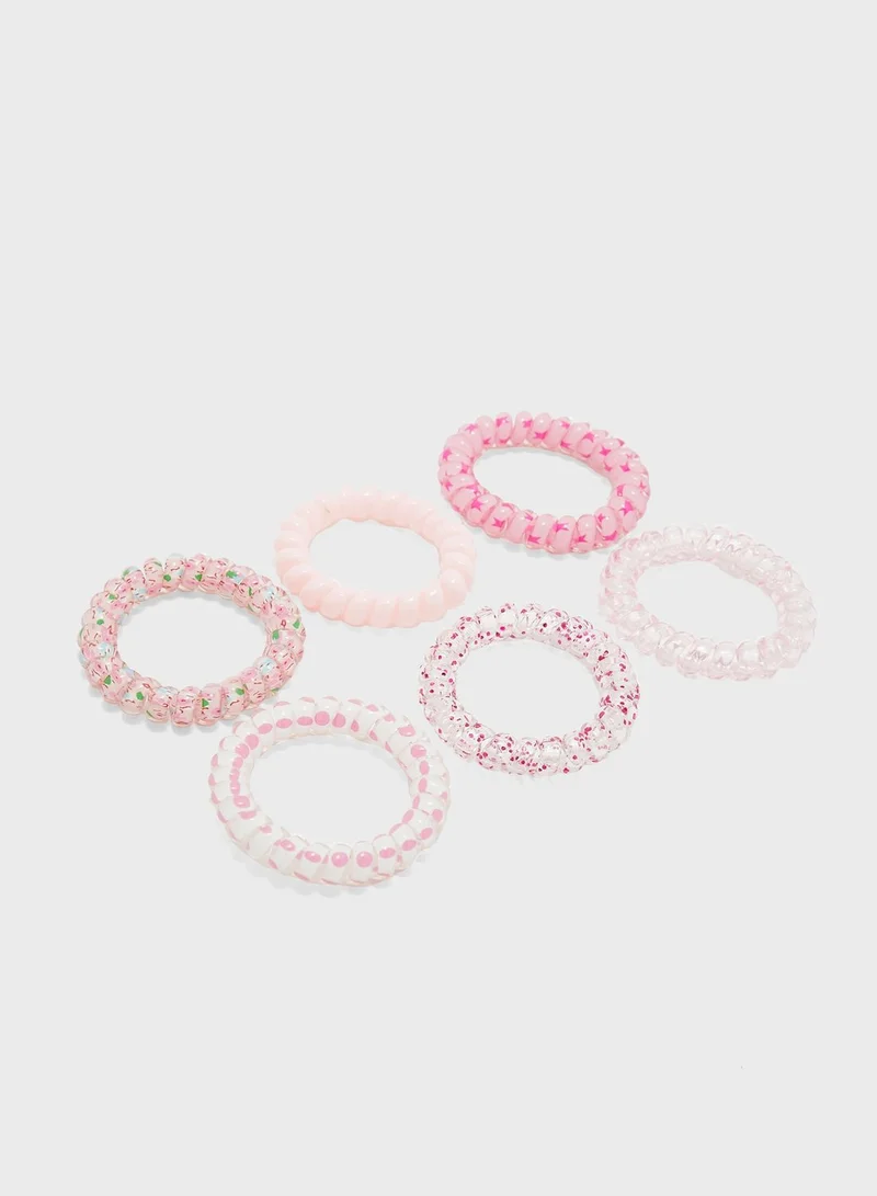 Ginger 6 Pack Mix Scrunchie Hair Tie