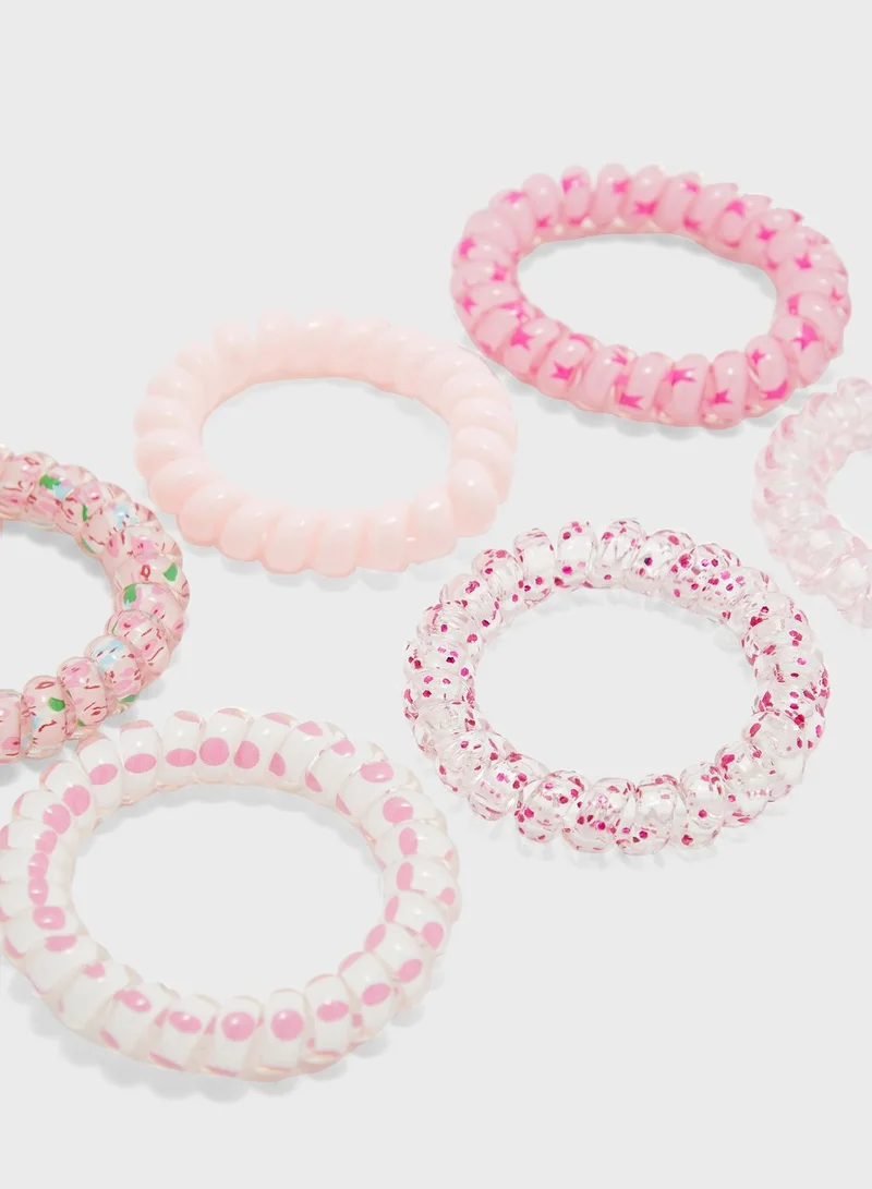 Ginger 6 Pack Mix Scrunchie Hair Tie