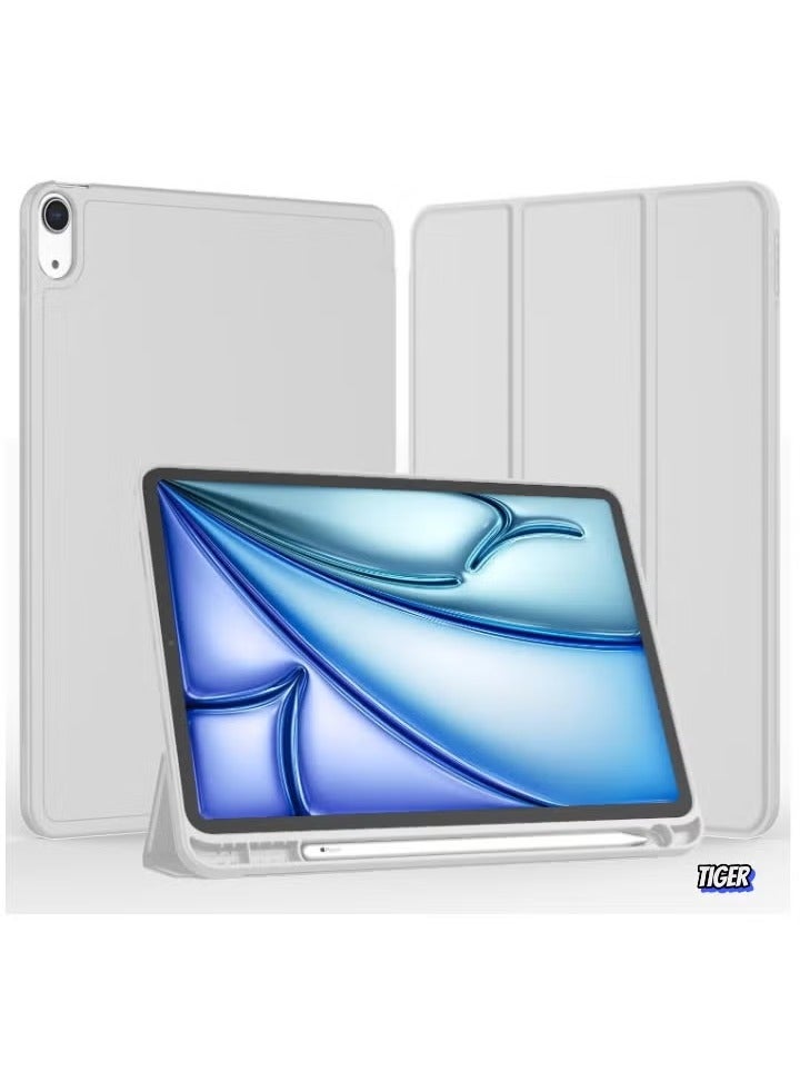 TIGER iPad Air 11 Inch Case M2 2024 – Compatible with iPad Air 5th/4th Generation (2022/2020) 10.9 Inch, Trifold Stand Smart Case with Pencil Holder, Silver Gray - Image 2
