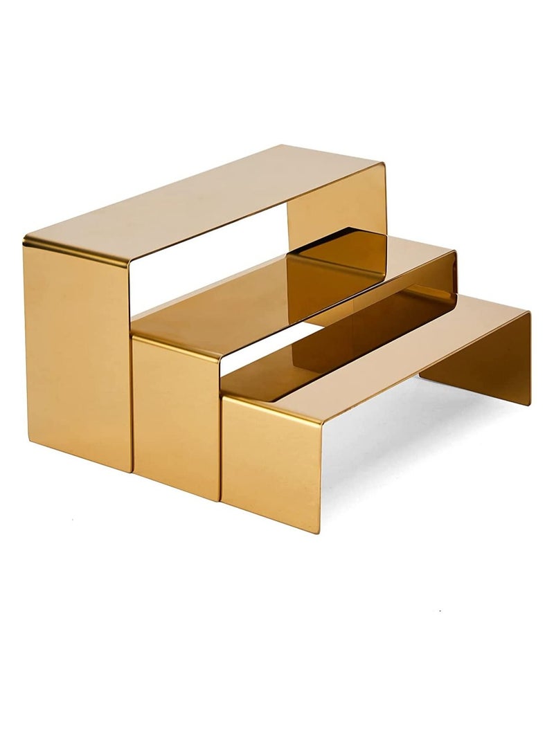 Eworld 6 Pack Gold Acrylic Display Risers for Jewelry and Decorative Items, Elegant and Durable Showcase Stands - Image 3