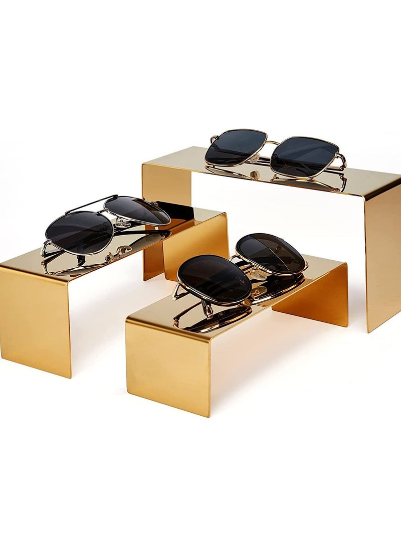 Eworld 6 Pack Gold Acrylic Display Risers for Jewelry and Decorative Items, Elegant and Durable Showcase Stands - Image 4