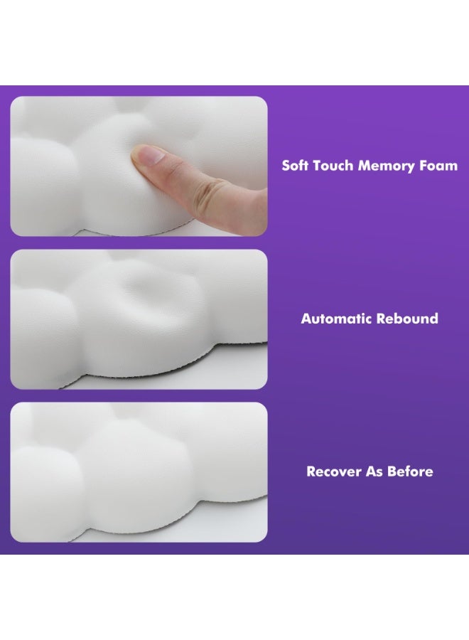 CMGTYYD Cloud Wrist Rest, Ergonomic Cloud Keyboard Wrist Rest and Mouse Rest Wrist Pad, Upgraded PU Leather Cloud Wrist Rest Wrist Pad for Office, Gaming, Computer, Laptop Keyboard and Mouse, White - Image 5