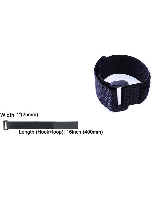 Generic - 10 Pack Hook and Loop Cable Straps,Black Self-Adhesive Nylon Straps Cable/Securing Straps with Buckles,Adjustable Reusable Cinch Straps,1"x 16"Cord Organizer (1"X16") - Image 1
