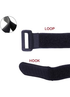 Generic 10 Pack Hook and Loop Cable Straps,Black Self-Adhesive Nylon Straps Cable/Securing Straps with Buckles,Adjustable Reusable Cinch Straps,1"x 16"Cord Organizer (1"X16")  - Image 2
