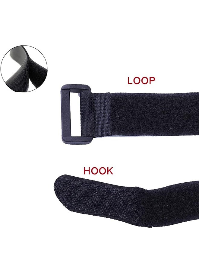 Generic - 10 Pack Hook and Loop Cable Straps,Black Self-Adhesive Nylon Straps Cable/Securing Straps with Buckles,Adjustable Reusable Cinch Straps,1"x 16"Cord Organizer (1"X16") - Image 1