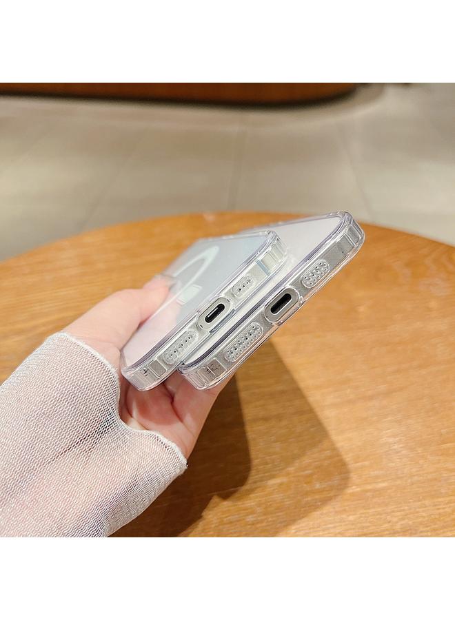 اس-توب جراب لهاتف iPhone 16 مزود بفتحة دقيقة من MagSafe المغناطيسي، جراب شفاف من الأكريليك TPU - Image 4