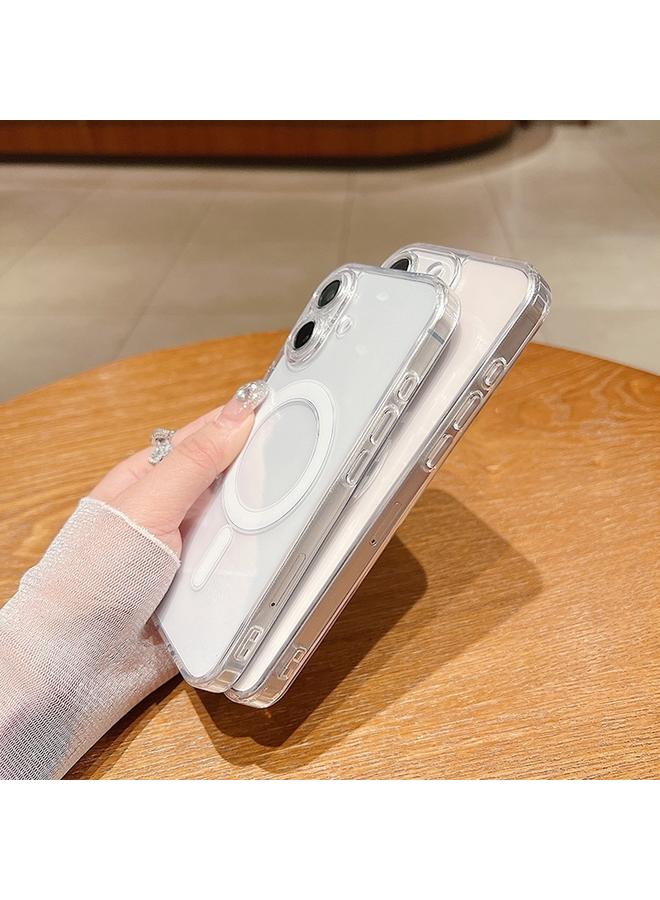 اس-توب جراب لهاتف iPhone 16 مزود بفتحة دقيقة من MagSafe المغناطيسي، جراب شفاف من الأكريليك TPU - Image 3