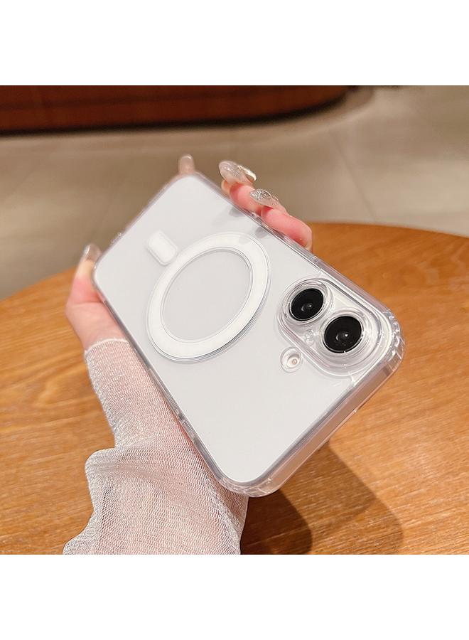 اس-توب جراب لهاتف iPhone 16 مزود بفتحة دقيقة من MagSafe المغناطيسي، جراب شفاف من الأكريليك TPU - Image 2