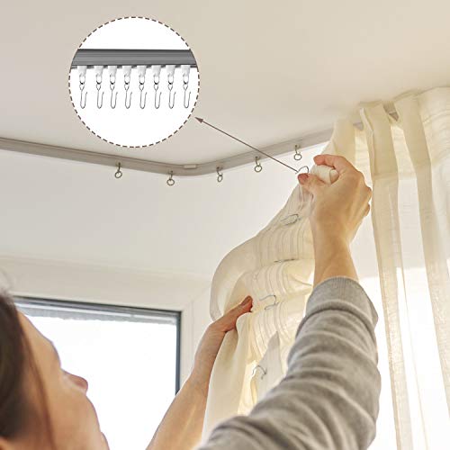 Jetec 60 Pcs Metal Curtain Track Hooks S Shaped Small Curtain Metal Drape Wire Hooks for Ceiling Drape Track (Silver) - Image 4