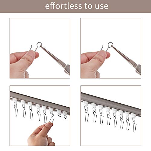 Jetec 60 Pcs Metal Curtain Track Hooks S Shaped Small Curtain Metal Drape Wire Hooks for Ceiling Drape Track (Silver) - Image 3