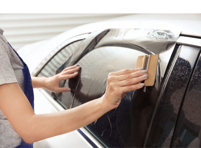 WISDOM Window Tint Film, Self-Adhesive Window Car Glass Film Heat Control Film & Automotive Car Window Film(50Cm By 508 Cm, Black Film, Peel And Stick) - Image 3