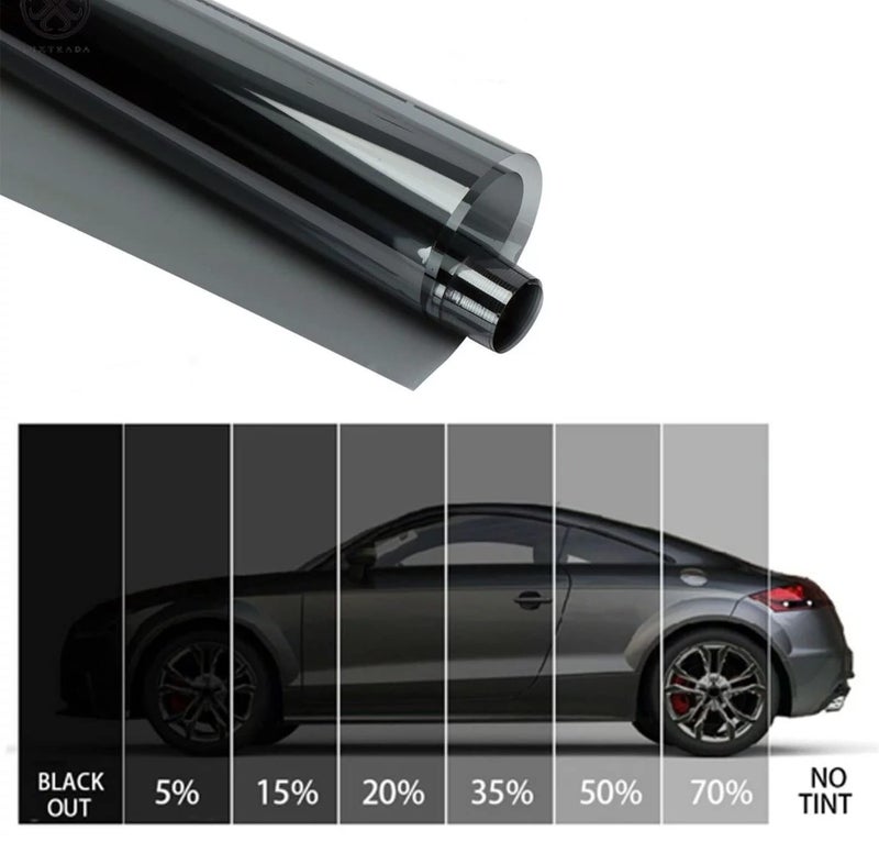 WISDOM Window Tint Film, Self-Adhesive Window Car Glass Film Heat Control Film & Automotive Car Window Film(50Cm By 508 Cm, Black Film, Peel And Stick) - Image 2