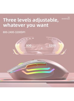 Generic Wireless Bluetooth Mouse Silent Silent Girl Game Office Machine Rechargeable Laptop Mouse Universal-Specifications:Sakura Pink [bluetooth Dual Mode] Free Mecha Mouse Pad♡Skin-friendly Feel♡Diy Stickers-official Standard  - Image 5