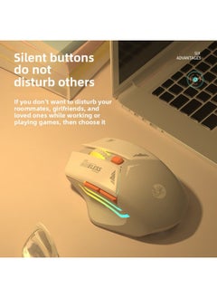 Generic Wireless Bluetooth Mouse Silent Silent Girl Game Office Machine Rechargeable Laptop Mouse Universal-Specifications:Sakura Pink [bluetooth Dual Mode] Free Mecha Mouse Pad♡Skin-friendly Feel♡Diy Stickers-official Standard  - Image 4