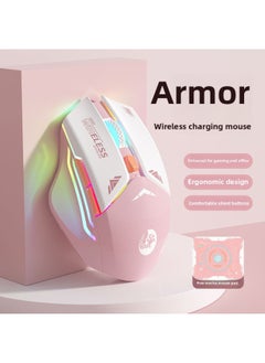 Generic Wireless Bluetooth Mouse Silent Silent Girl Game Office Machine Rechargeable Laptop Mouse Universal-Specifications:Sakura Pink [bluetooth Dual Mode] Free Mecha Mouse Pad♡Skin-friendly Feel♡Diy Stickers-official Standard  - Image 2