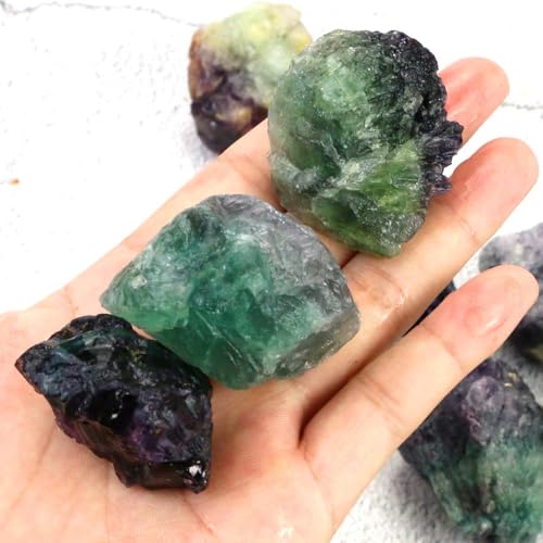 Fireboomoon 2lb/950g Rough Natural Fluorite Stone Raw Rainbow Fluorite Gemstone Crystal Rock for Cabbing,Tumbling,Cutting,Polishing,Lapidary,Healing Reiki,Jewelry Making and Home Decoration - Image 3