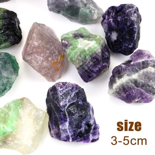 Fireboomoon 2lb/950g Rough Natural Fluorite Stone Raw Rainbow Fluorite Gemstone Crystal Rock for Cabbing,Tumbling,Cutting,Polishing,Lapidary,Healing Reiki,Jewelry Making and Home Decoration - Image 2