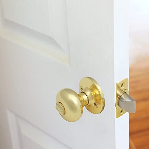 Design House 753277 Cambridge 2-Way Latch Privacy Door Knob, Adjustable Backset, Polished Brass - Image 4