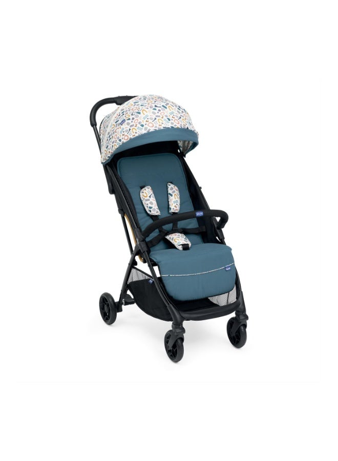 Chicco Glee Teal I Compact Easy Foldable Baby Stroller Pram I with Soft Padded Seats I Canopy and Practical Mesh I 0-5 Years I Window On Canopy - Glee Uneven Teal Stroller - Image 1