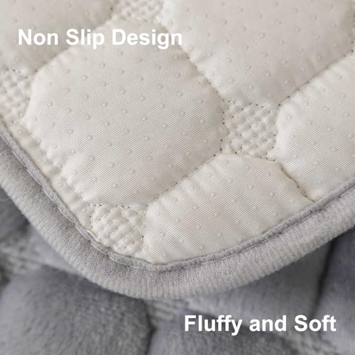 Aucrovee Velvet Washable Couch Cover for Pets Dogs, Non Slip Sectional Sofa Covers for 3 Cushion Couch Sofa L Sharped Sofa Slipcovers, Furniture Protector (1 PCS 36"x82", Light Grey) - Image 5