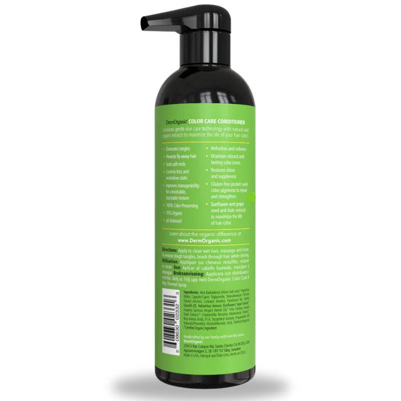 DermOrganic Color Care Conditioner, Detangles & Preserves Hair Color with Sunflower Anti-Fade Extract- 17 fl.oz - Image 2