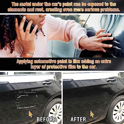 cocomfix طلاء تصحيح أسود للسيارات، قلم طلاء إصلاح خدوش السيارات، قلم طلاء تصحيح أوتوماتيكي 2 في 1، لون عالمي أسود لطلاء السيارات - Image 5