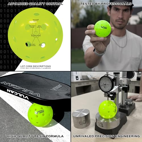 Vulcan | VPRO Flight Outdoor Pickleball | Official Ball of The PPA Tour & MLP | Hi-Vis Yellow | 3 Pack - Image 4