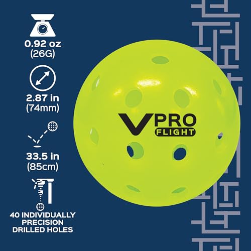 Vulcan | VPRO Flight Outdoor Pickleball | Official Ball of The PPA Tour & MLP | Hi-Vis Yellow | 3 Pack - Image 3