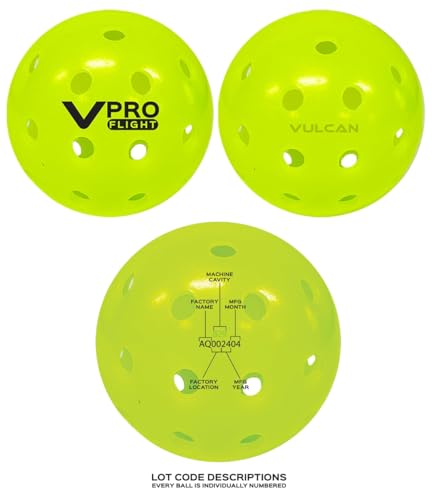 Vulcan | VPRO Flight Outdoor Pickleball | Official Ball of The PPA Tour & MLP | Hi-Vis Yellow | 3 Pack - Image 5