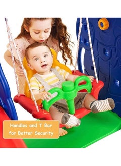 RBWTOYS RBWTOYS kids Plastic 3 in 1 Swing, Slide with Baskeet Hoop Set. RW-16341.  - Image 3