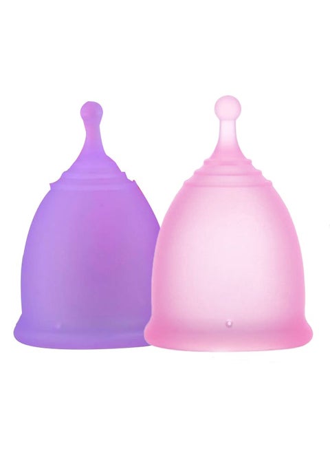 2 Pcs Soft Menstrual Cup, Super Soft and Flexible, Reusable Silicone Foldable Sterilizing Cup, Wear for 12 Hours, Easy to Clean Tampon and Pad Alternative (1 Small and 1 Large)
