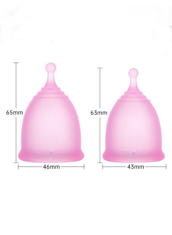 2 Pcs Soft Menstrual Cup, Super Soft and Flexible, Reusable Silicone Foldable Sterilizing Cup, Wear for 12 Hours, Easy to Clean Tampon and Pad Alternative (1 Small and 1 Large)