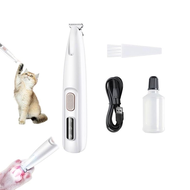HVG TRADERS Dog Paw Trimmer, Cordless 500mAh Rechargeable, Fully Waterproof and Low Noise 35dB, LED Light and LED Display, 18mm Stainless Steel Blade, White Medium - Image 2