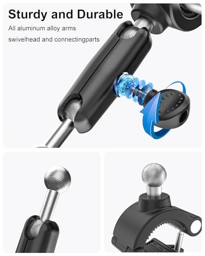 Kolasels A Pillar Grab Handle Phone Mount for Car/Truck [Shockproof Metal Arm] Universal Phone Clip Phone Holders for Your Car, Truck, Pickup, SUV, Van, Excavator, Front Loader, Fit for iPhone 16 15 - Image 4