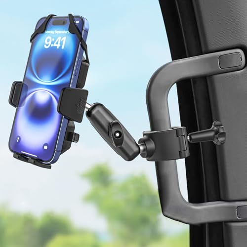 Kolasels A Pillar Grab Handle Phone Mount for Car/Truck [Shockproof Metal Arm] Universal Phone Clip Phone Holders for Your Car, Truck, Pickup, SUV, Van, Excavator, Front Loader, Fit for iPhone 16 15 - Image 1