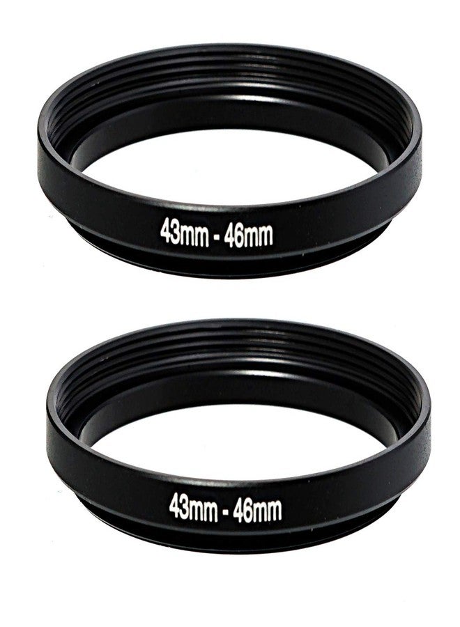 Fotasy (2 Pcs) 43-46MM Step-Up Ring Adapter, 43mm to 46mm Step Up Filter Ring, 43mm Male 46mm Female Stepping Up Ring for DSLR Camera Lens and ND UV CPL Infrared Filters - Image 1