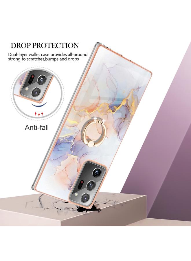 S-TOP Case For Samsung Galaxy Note20 Ultra Electroplating IMD TPU Phone Case with Ring - Image 2