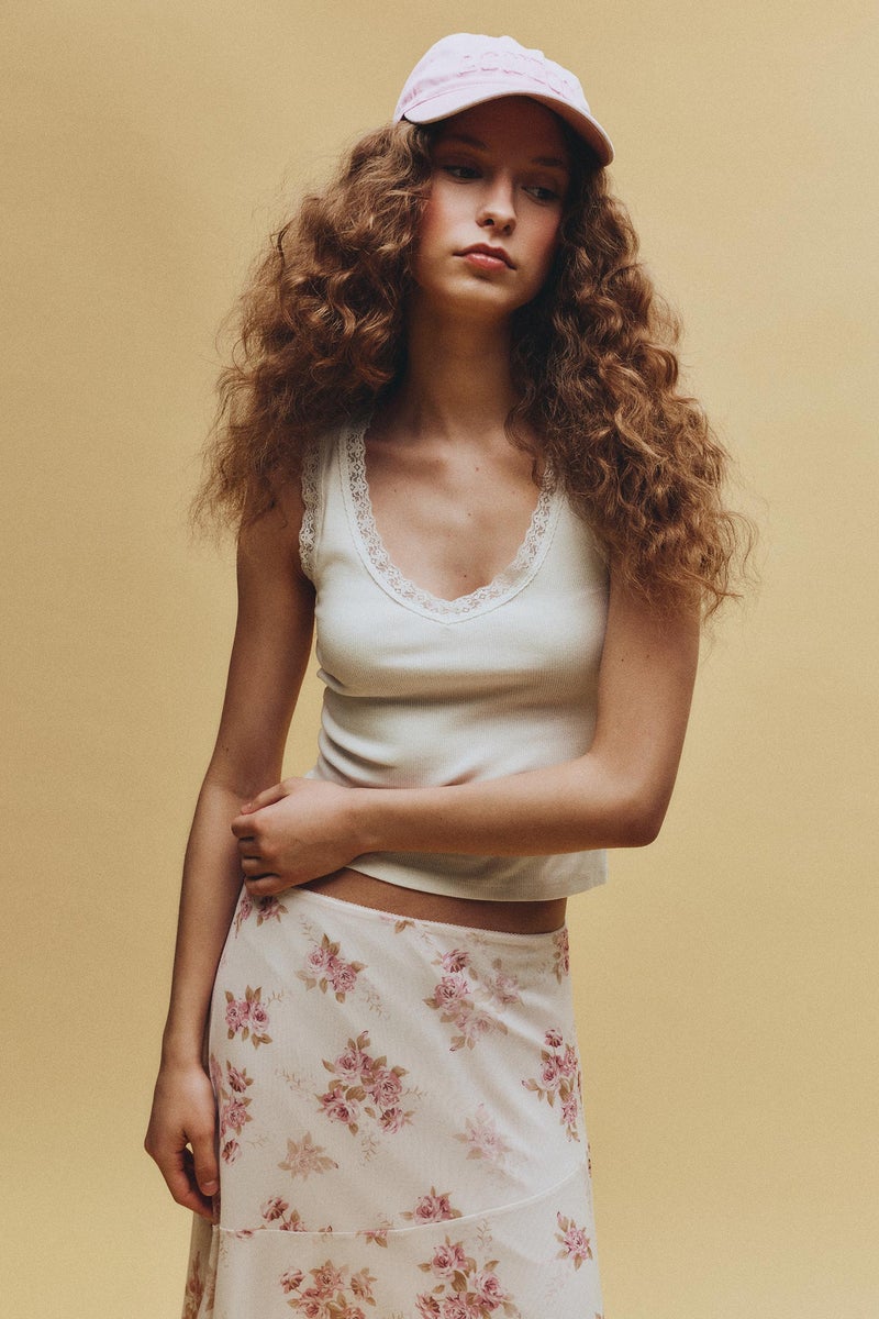 DeFacto White Woman Slim Fit Camisole U Collar Tank Top Casual - Image 1