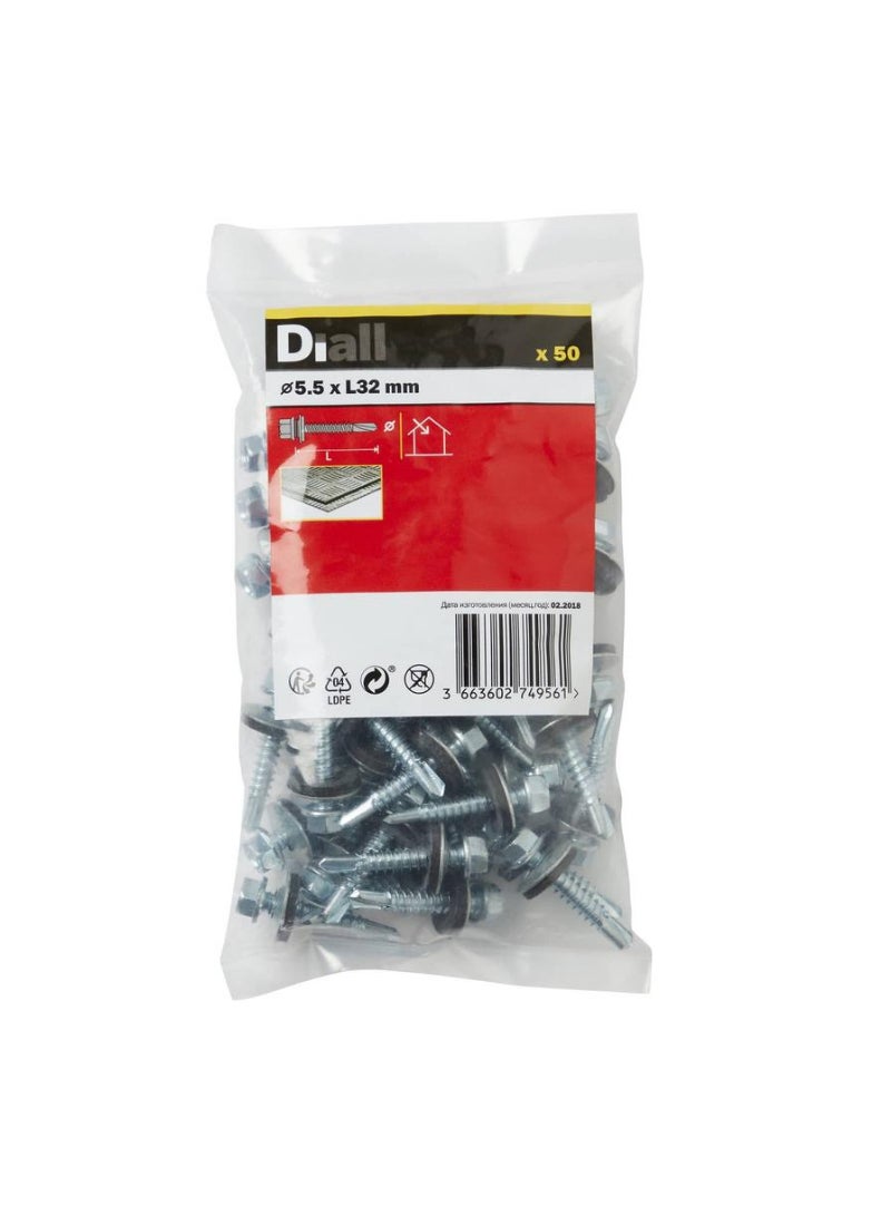 ACE Zinc Plated Carbon Steel Roofing Screw Pack 5.5 x 32mm 50Pcs
